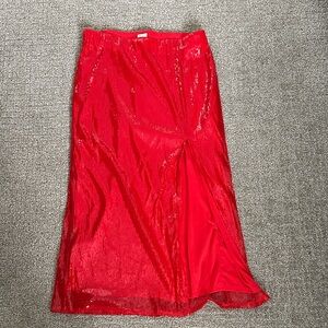 A New Day Vibrant Red Maxi Skirt